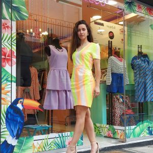 NEON STRIPED DRESS