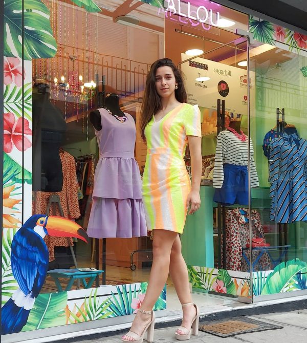 NEON STRIPED DRESS
