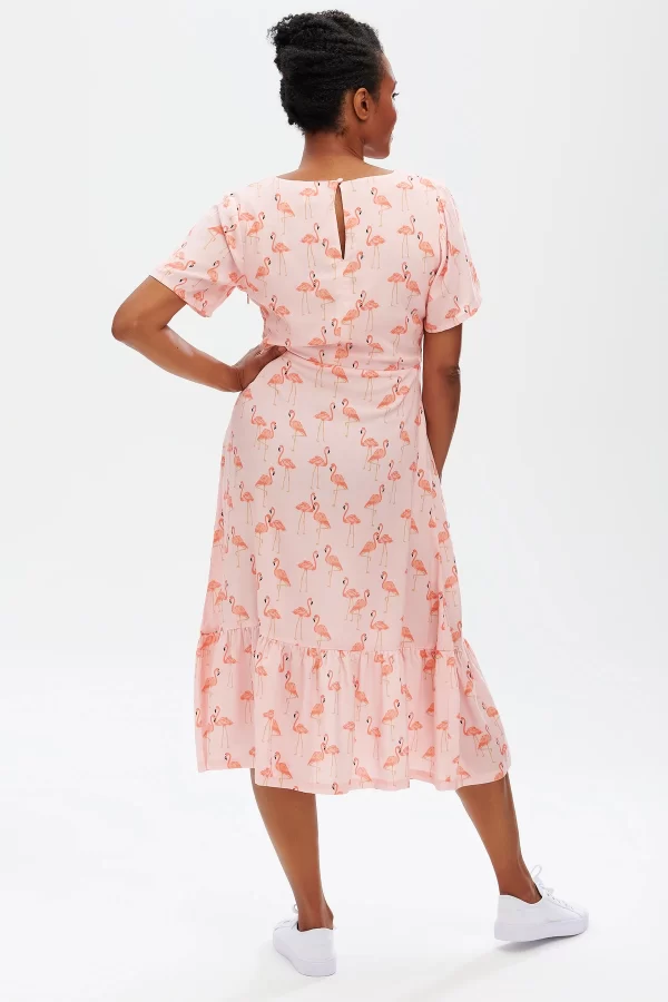 Mika dress - light pink, flamingo flock