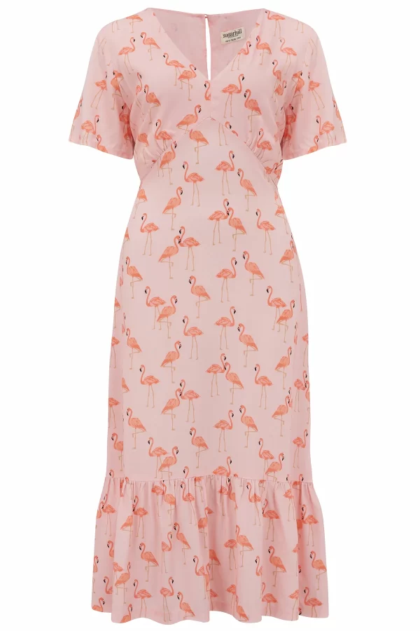 Mika dress - light pink, flamingo flock