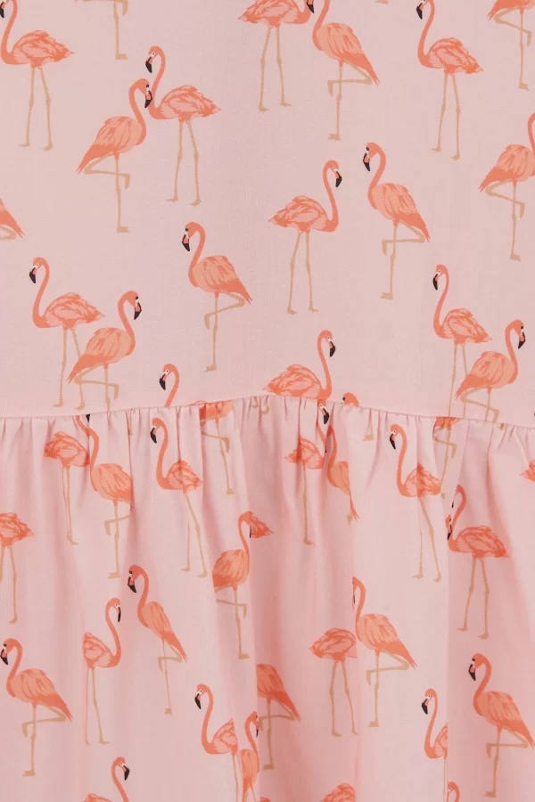 Mika dress - light pink, flamingo flock