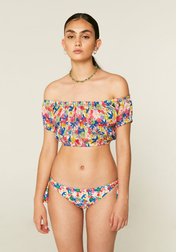 Multicoloured floral print classic bikini bottoms