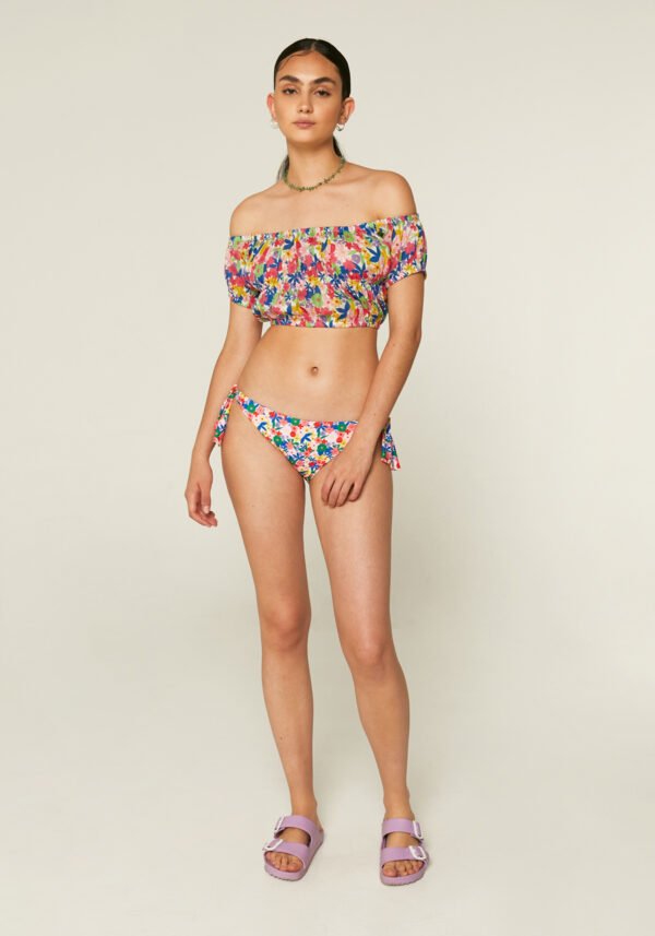 Multicoloured floral print classic bikini bottoms