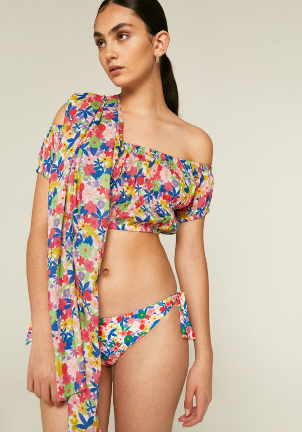 Multicoloured floral print classic bikini bottoms