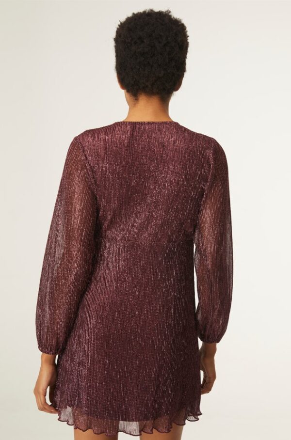 V-neck metallic dress pink