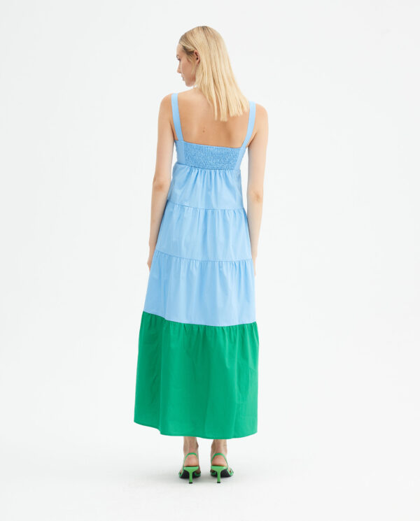 Two tone midi lightweight dress with straps