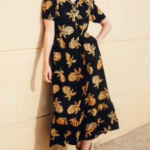 Augusta Midi Shirt Dress - Navy, Underwater Scene
