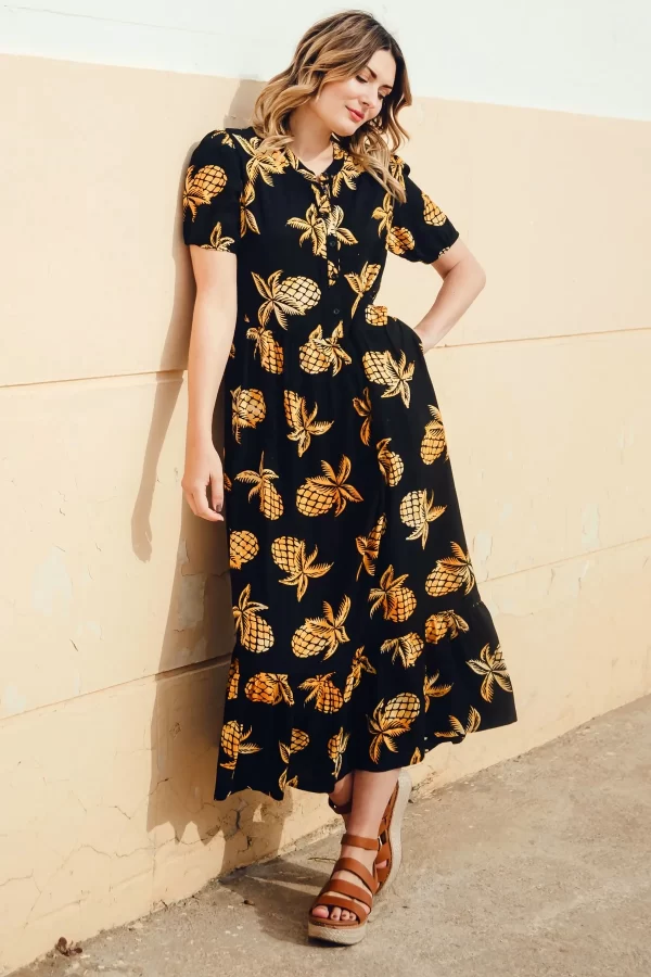 Augusta Midi Shirt Dress - Navy, Underwater Scene
