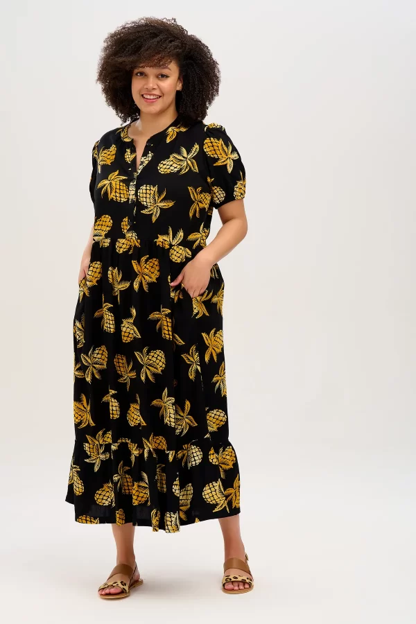 Augusta Midi Shirt Dress - Navy, Underwater Scene