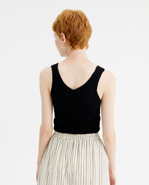 Bacik strappy ribbed knit top
