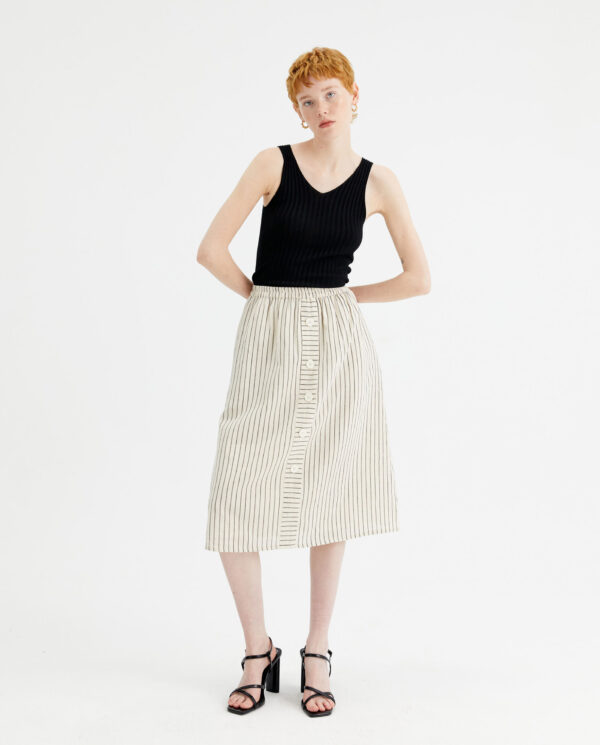 Bacik strappy ribbed knit top
