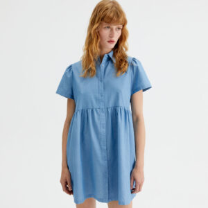 Blue shirt dress