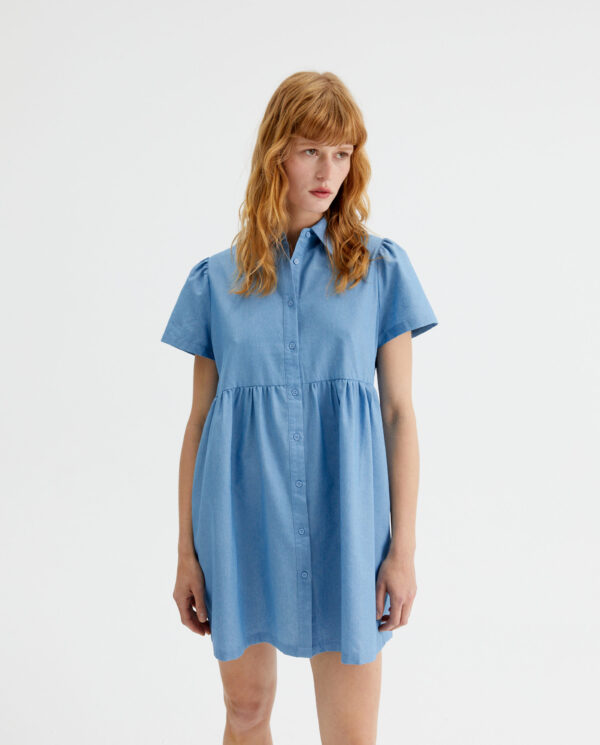 Blue shirt dress