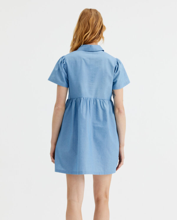 Blue shirt dress