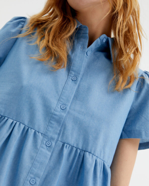 Blue shirt dress