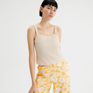 Nude crochet top with fine straps