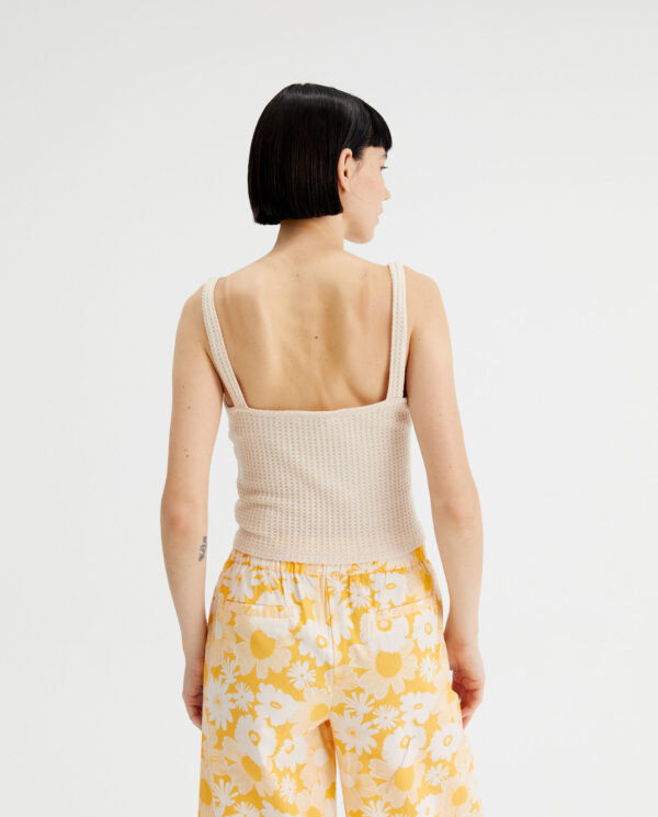 Nude crochet top with fine straps