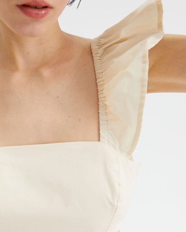 White pink blue dress