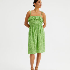 Green dress with flowers