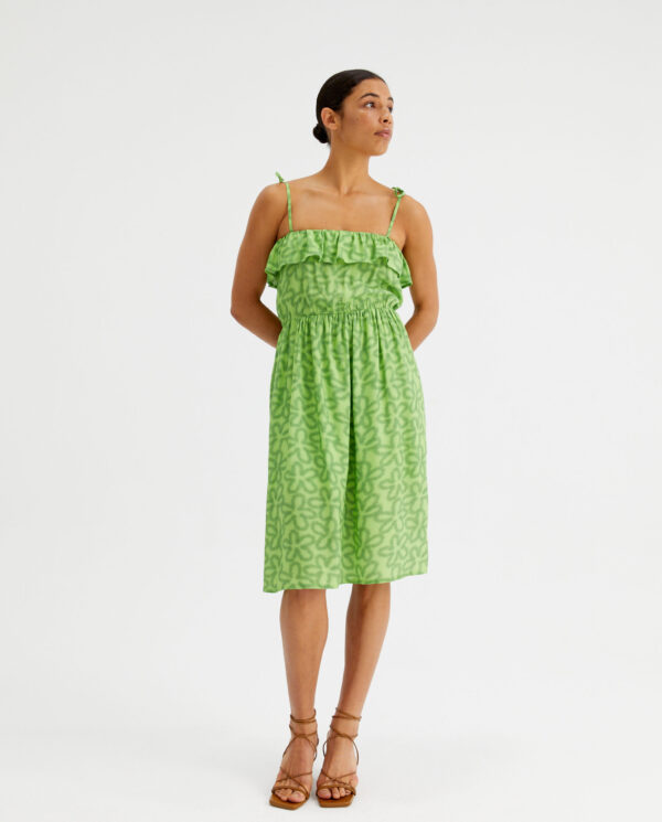 Green dress with flowers