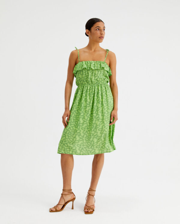 Green dress with flowers