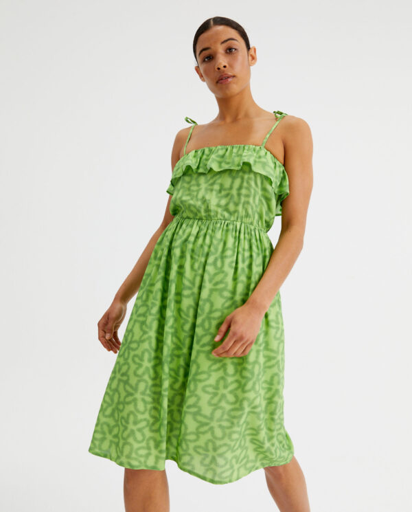 Green dress with flowers