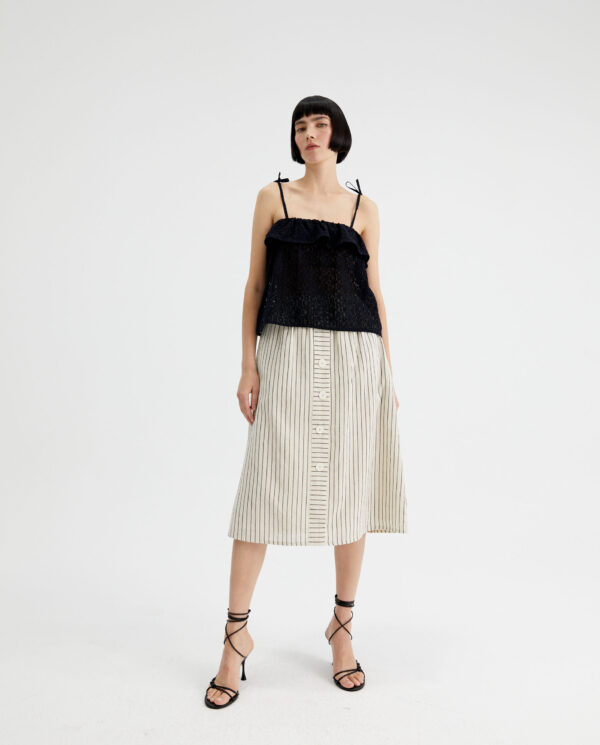 Black crochet top with tie straps