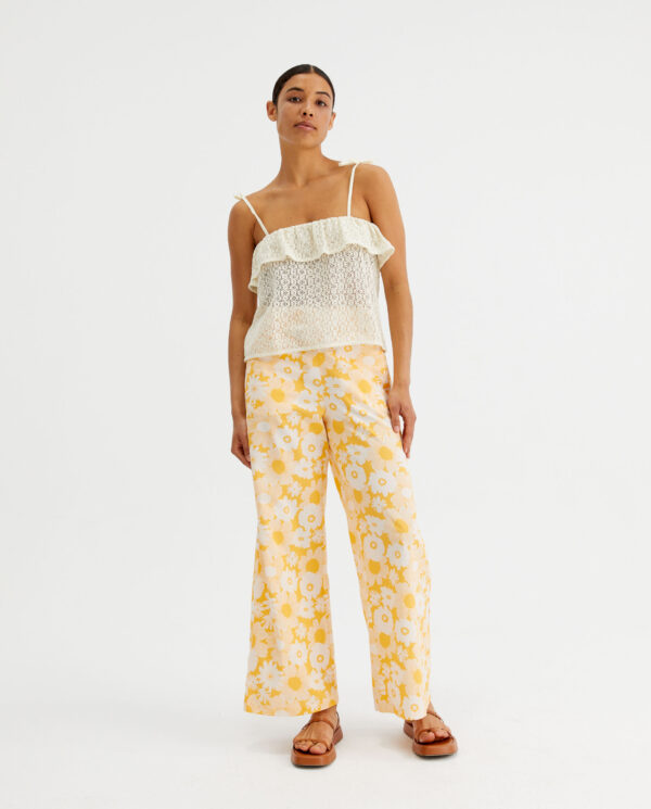 White crochet top with tie straps