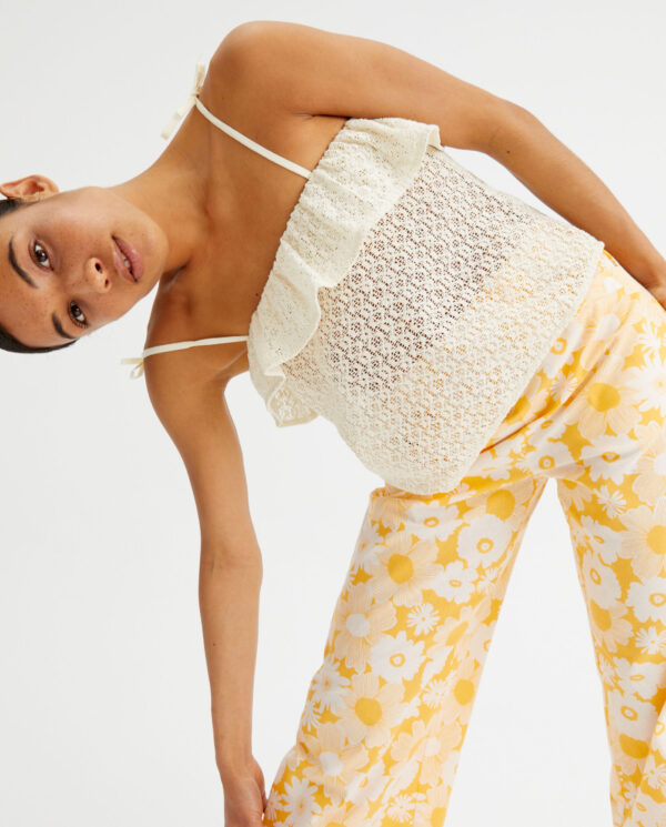 White crochet top with tie straps