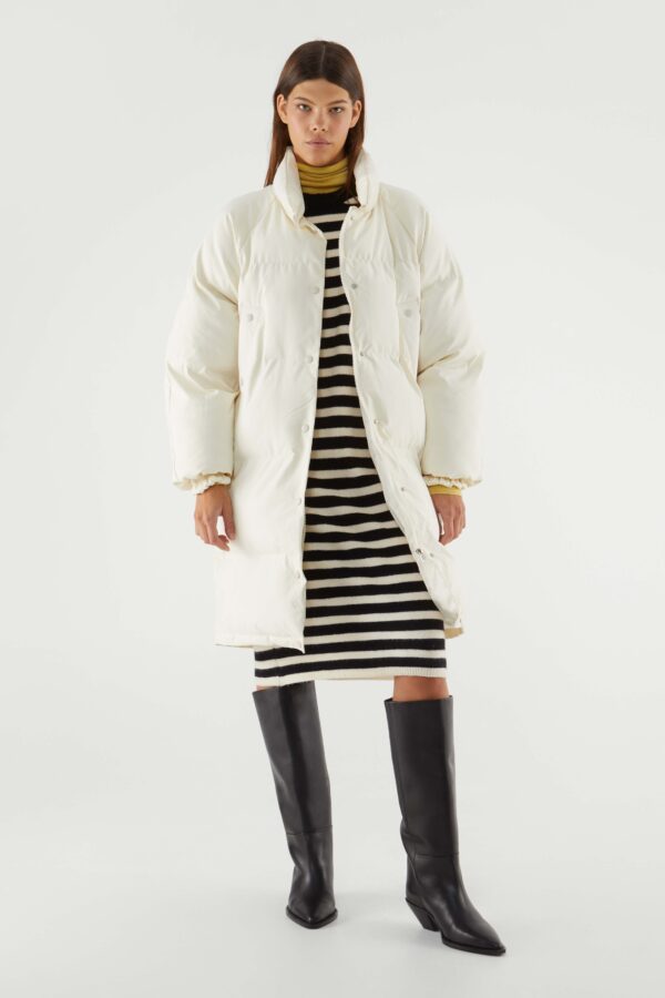 Oversized white down jacket