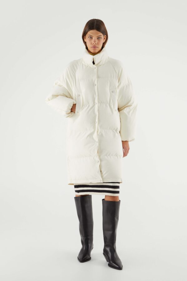 Oversized white down jacket