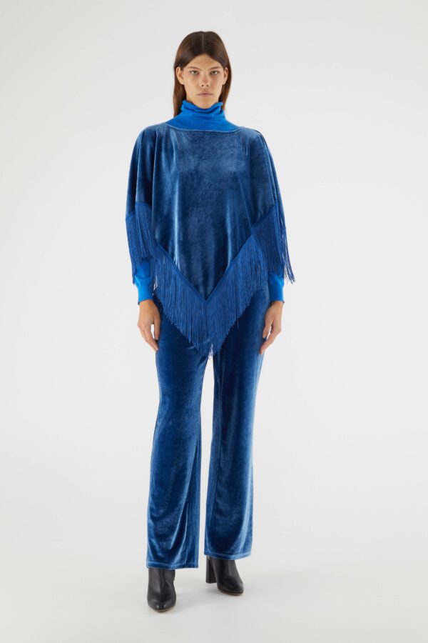 Blue velvet pants