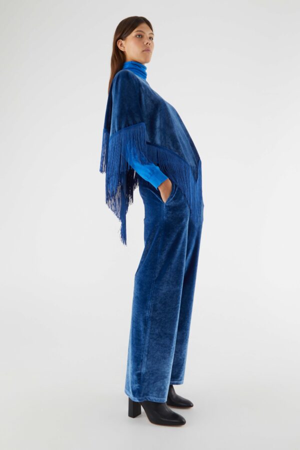 Blue velvet pants