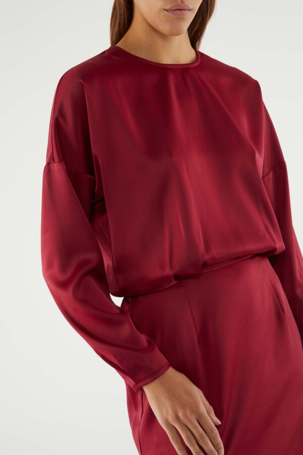 Red satin dress