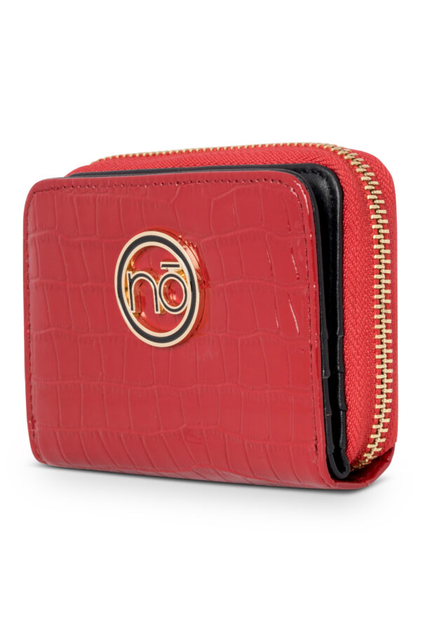 Small Nobo croco red leather wallet