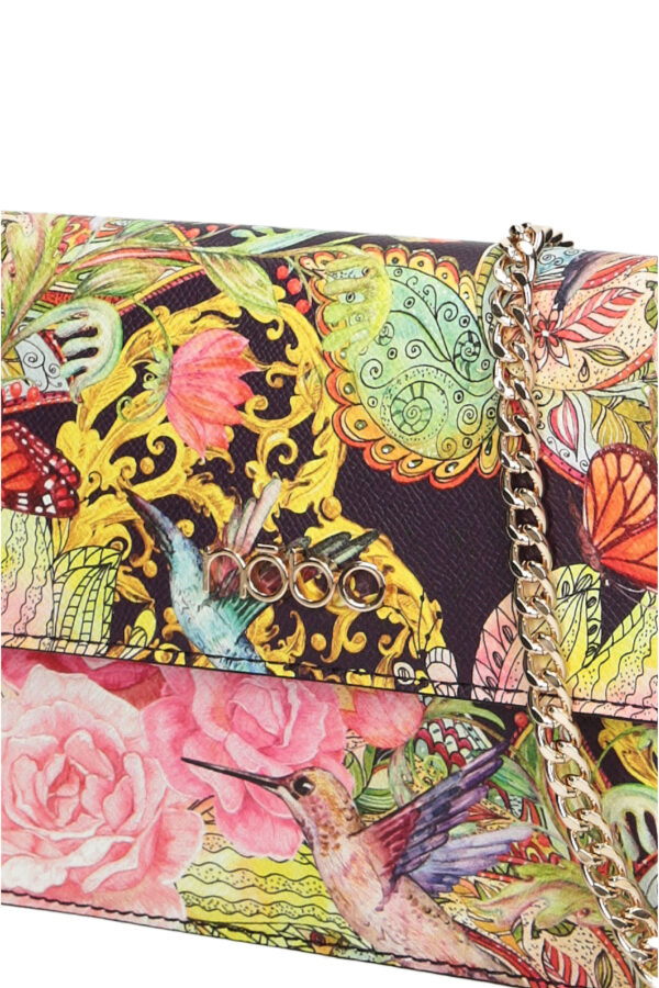 Nobo messenger bag on a chain with flowers, multicolored