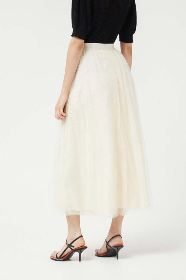 White tulle midi skirt