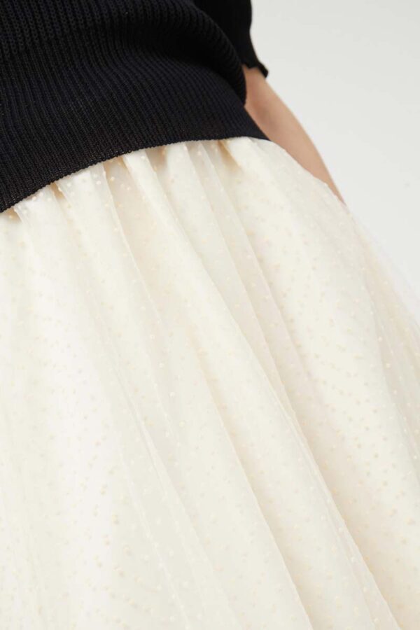 White tulle midi skirt