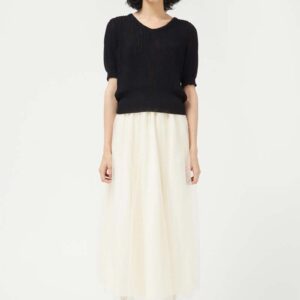 White tulle midi skirt