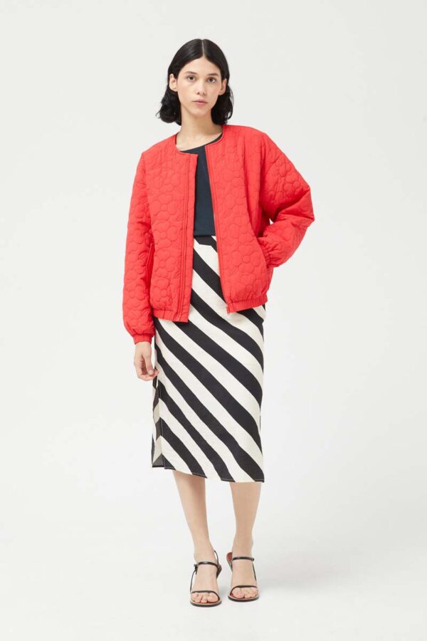 Cruela striped midi skirt