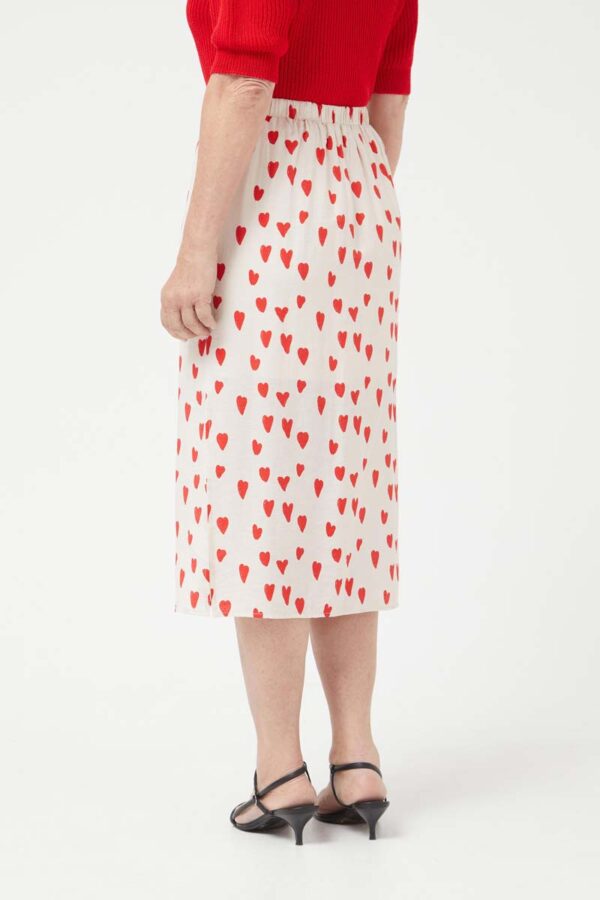 Heart print midi skirt