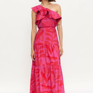 Pink floral maxi skirt