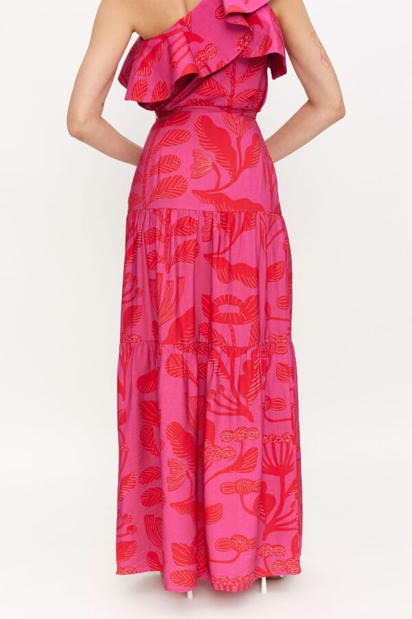 Pink floral maxi skirt