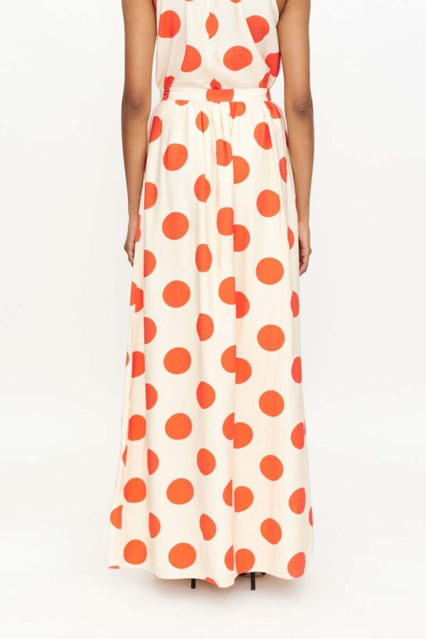 Maxi orange polka dot skirt