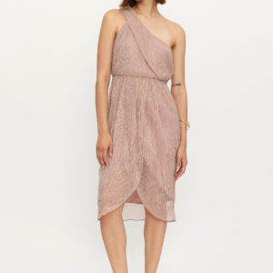Midi metallic pink dress