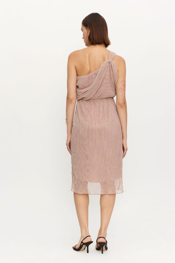 Midi metallic pink dress