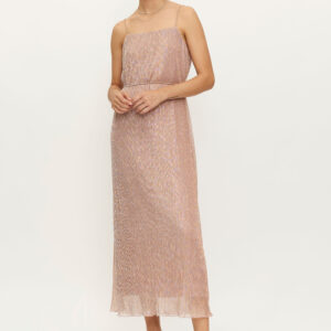 Maxi metallic pink dress