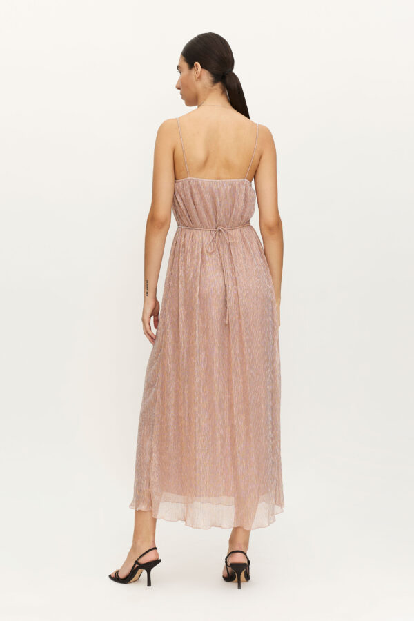 Maxi metallic pink dress