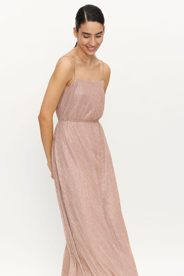 Maxi metallic pink dress