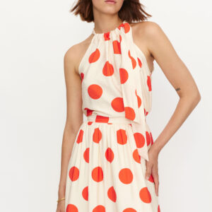 Orange polka dot top